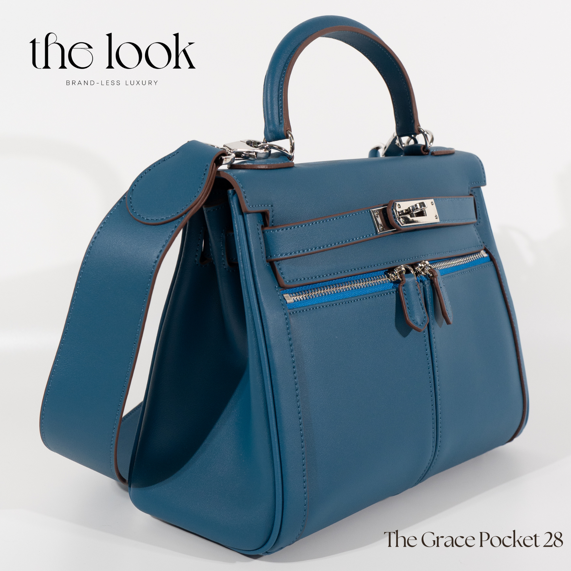 The Grace 28 Pocket Swift Leather Denim SHW by The Look