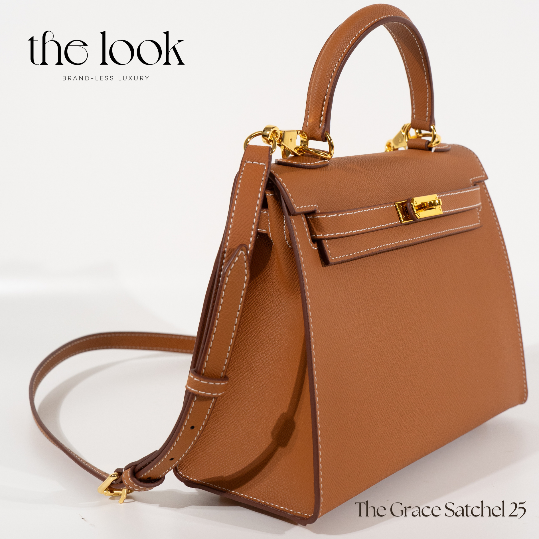 The Grace 25 Epsom Leather in Gold Tan GHW by The Look