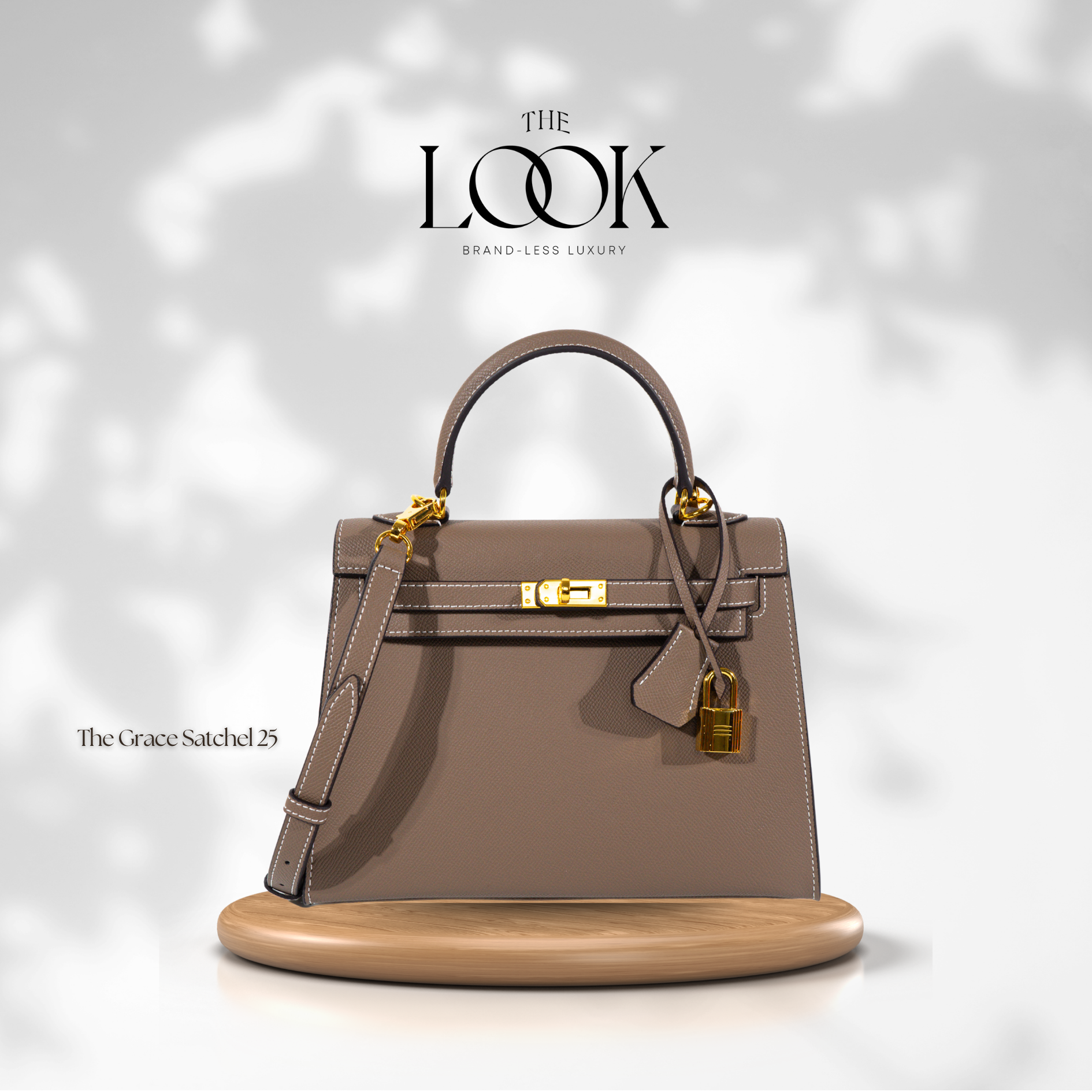 The Grace 25 Satchel Epsom Leather in Etoupe GHW