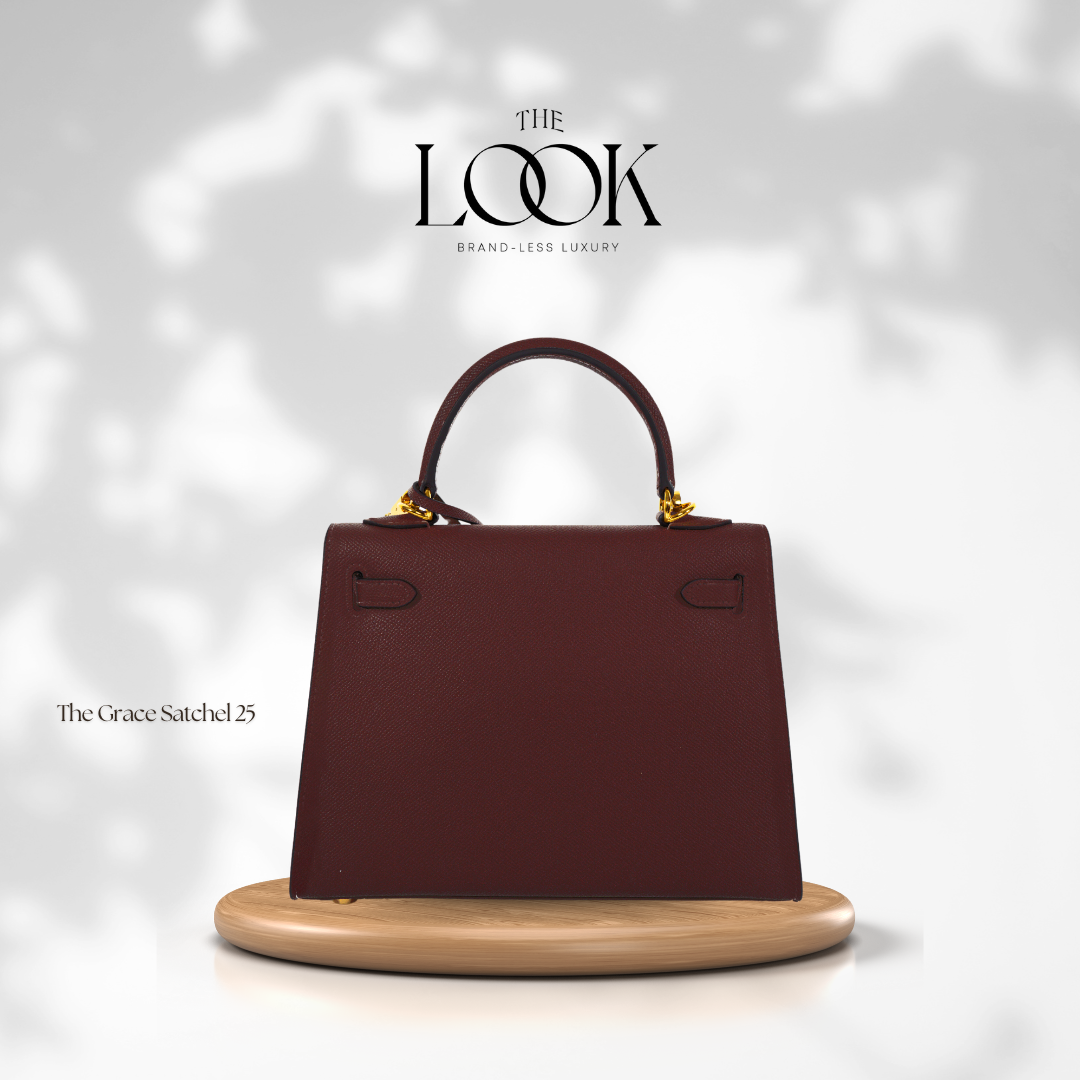 The Grace 25 Epsom Leather in Burgundy GHW by The Look