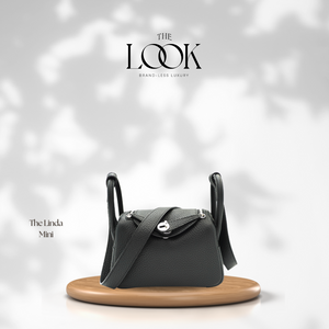 The Linda Mini Togo Leather in Noir by The Look
