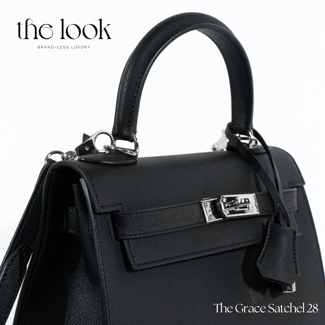 The Grace 28 Epsom Leather in Noir SHW by The Look