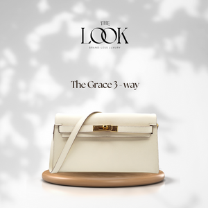 The Grace Three-Way Chèvre Leather in Cream by The Look