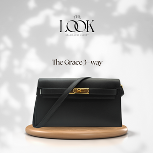The Grace Three-Way Chèvre Leather in Noir by The Look